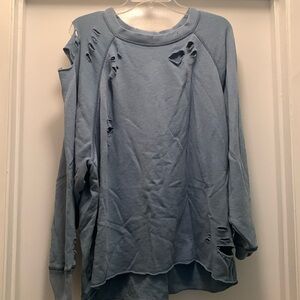 Distressed Blue Pullover